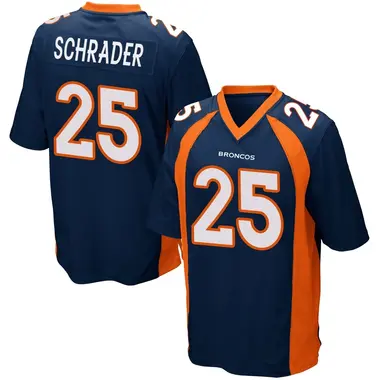 Cody Schrader Men's Game Navy Blue Denver Broncos Alternate Jersey