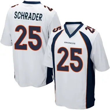 Cody Schrader Youth Game White Denver Broncos Jersey